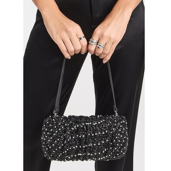 STAUD Cosmic Wave Beaded Bean Bag in Black, New w/Tag - Picture 2 of 12